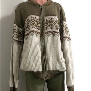 Oversized knit zipper sweater large